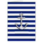Chrome Anchor on Navy Stripes