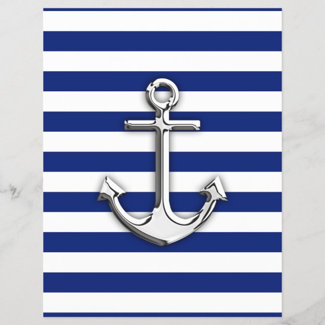 Chrome Anchor on Navy Stripes Flyer (Front)
