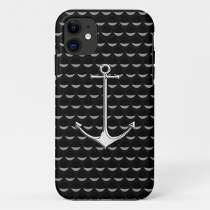 Chrome Anchor on Wave Cups Nautical Lifestyle iPhone 11 Case