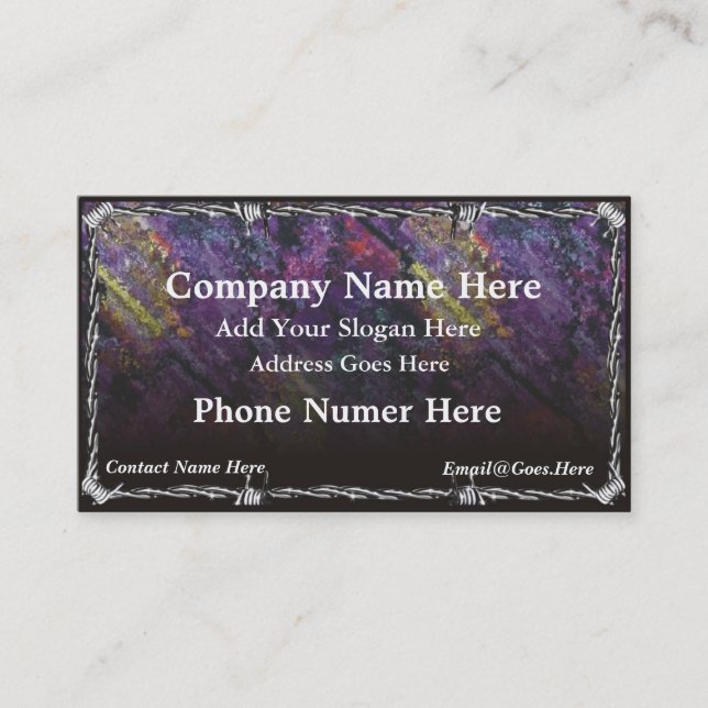 Chrome Barb Wire Business Card (Front)