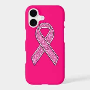 Chrome Belted Glitter Style Pink Ribbon Awareness