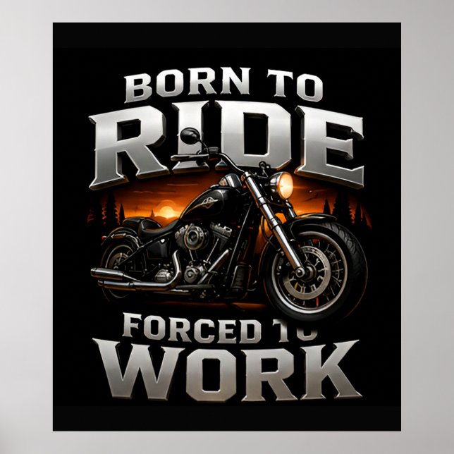 🏍️ Chrome Biker Skull Style For Motorcycle Riders Poster (Front)