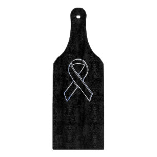 Chrome Black on Black Ribbon Awareness Cutting Board