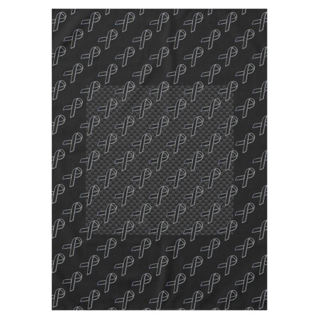 Chrome Black Ribbon Awareness Carbon Fibre Tablecloth (Front)