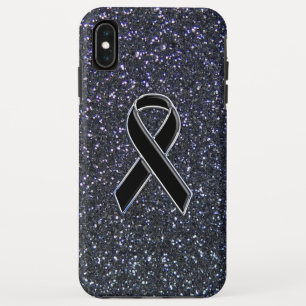 Chrome Black Ribbon Awareness Midnight Blue iPhone XS Max Case