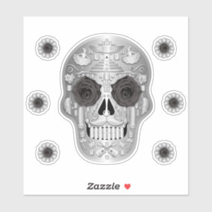 Chrome (Black Rose) Calavera Sticker