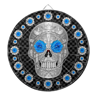 Chrome Calavera (Blue Rose) Dartboard