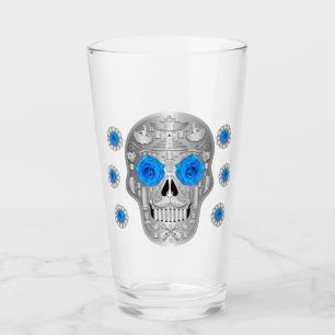 Chrome Calavera (Blue Rose) Glass