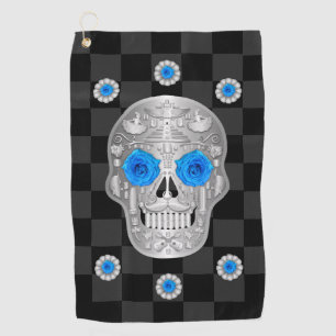 Chrome Calavera (Blue Rose) Golf Towel