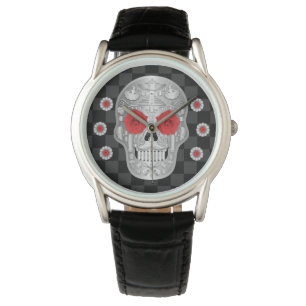 Chrome Calavera (Red Rose) Watch