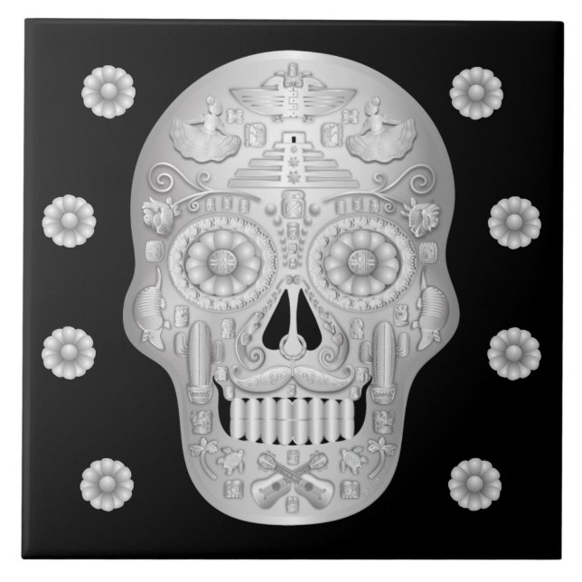 Chrome Calavera Tile (Front)