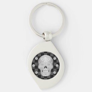 Chrome Calavera Watch Key Ring