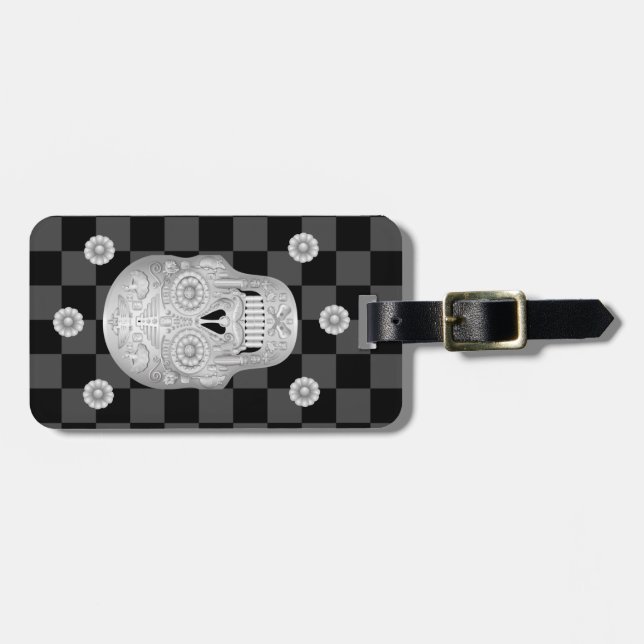 Chrome Calavera Watch Luggage Tag (Front Horizontal)