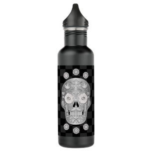 Chrome Calavera (White Rose) Stainless Water Bottl 710 Ml Water Bottle