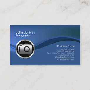 Chrome Camera Icon Photographer Business Card