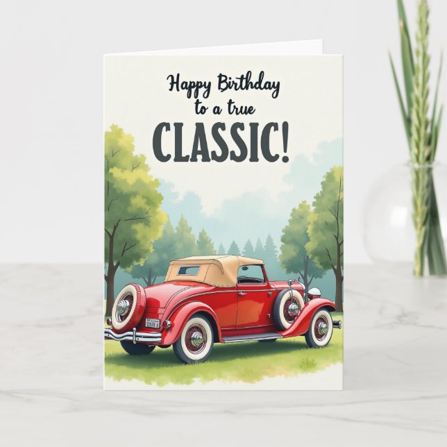 Chrome Car Birthday Card (Front)