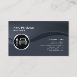 Chrome Car Thermostat Auto Service Business Card