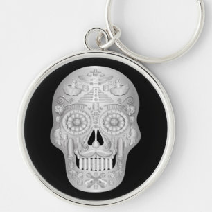 Chrome Cavalera Button Keychain
