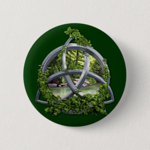 Chrome Celtic Trinity Knot 6 Cm Round Badge