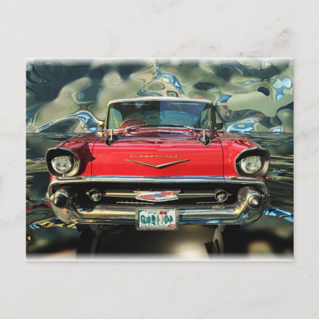 Chrome Chevy 57 Front Postcard (Front)