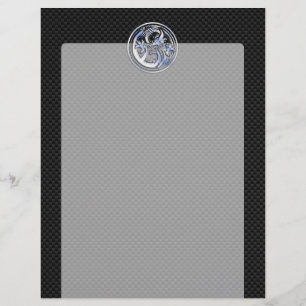 Chrome Dragon Crest black Carbon Fibre Print