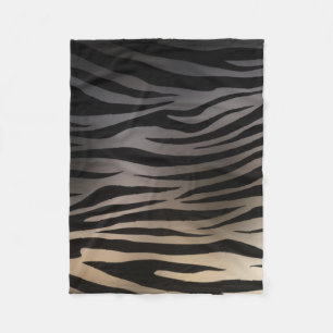Chrome Effect Zebra Print Fleece Blanket