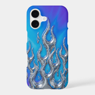 Chrome Flame Phone Case | Electric Blue