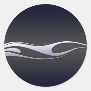 Chrome Flames Classic Round Sticker