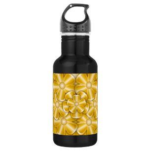 Chrome Flowers - Gold Stainless Steel Water Bottle