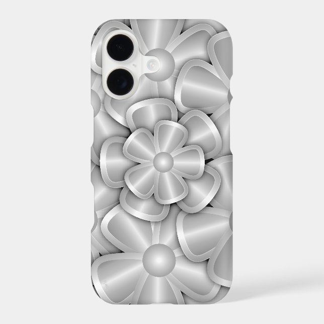 Chrome Flowers - Silver Case-Mate iPhone Case (Back)