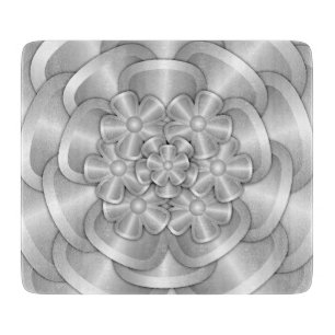 Chrome Flowers - Silver Cutting Board