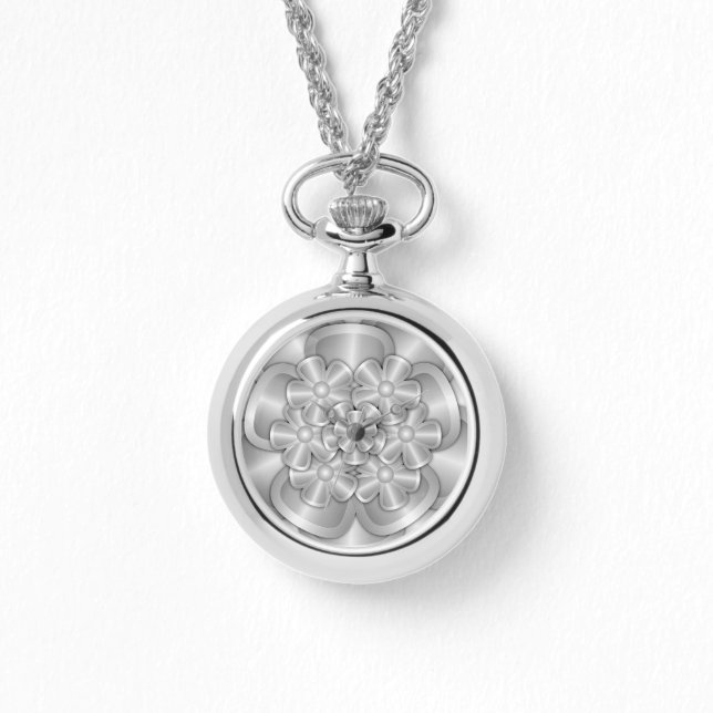 Chrome Flowers - Silver Watch (Front)