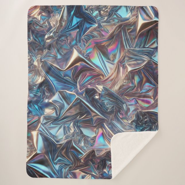 Chrome Foil Ultra-Cosy Blanket – Futuristic Shine  (Front)