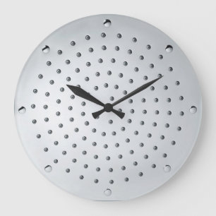 Chrome Grate Face Large Clock
