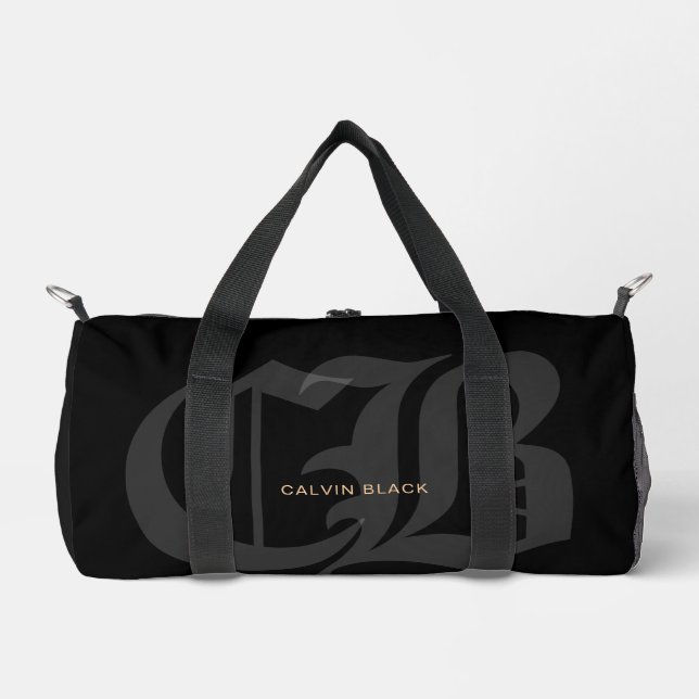 Chrome Hearts Inspired Modern Minimalist Black Duffle Bag (Front)