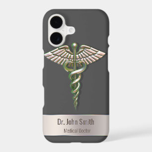 Chrome Holographic 3D Medical Caduceus