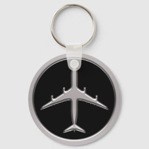Chrome Jet Aeroplane Key Ring