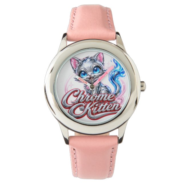 Chrome Kitten Style Diva Girls Watch (Front)