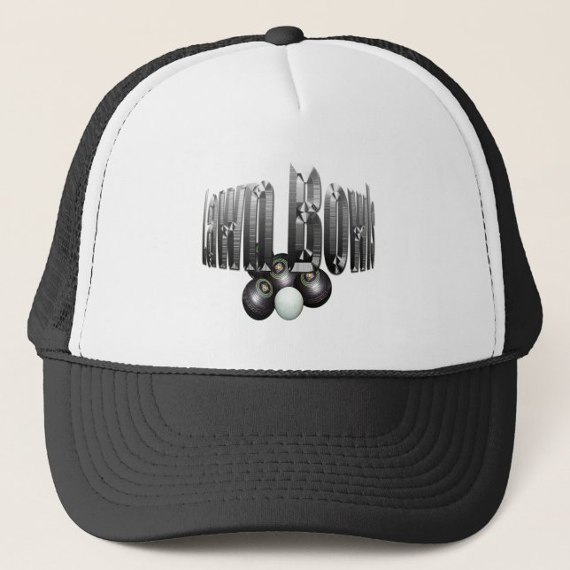 Chrome Lawn Bowls And Logo Design, Trucker Hat (Front)