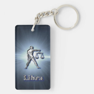 Chrome Libra Key Ring