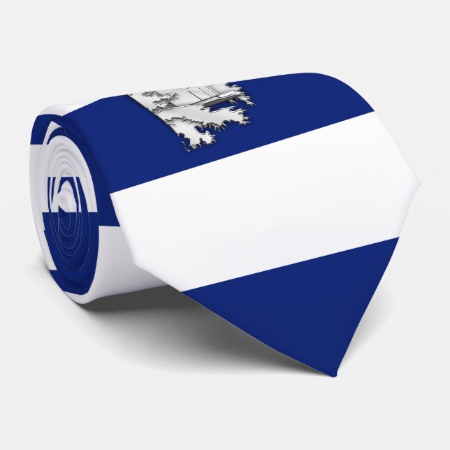 Chrome Lighthouse on Nautical navy blue Stripes Tie (Rolled)