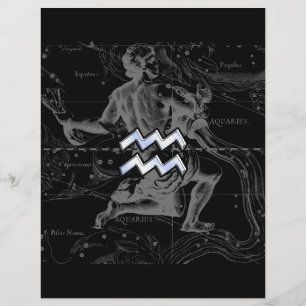 Chrome like Aquarius Zodiac Sign on Hevelius Flyer