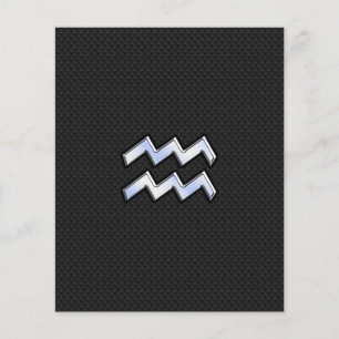 Chrome like Aquarius Zodiac Sign on snake Flyer