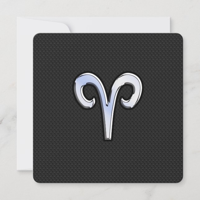 Chrome Like Aries Zodiac Sign (Front)