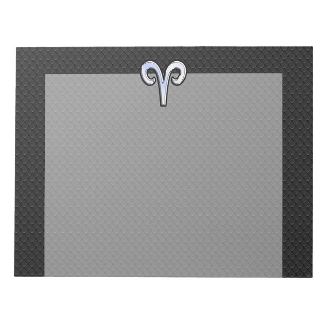 Chrome Like Aries Zodiac Sign Notepad (Front)
