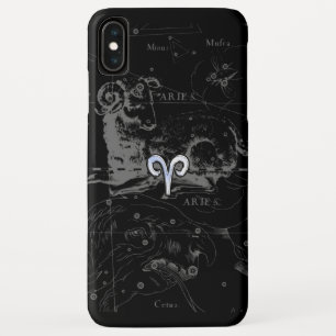 Chrome like Aries Zodiac Symbol on Hevelius Case-Mate iPhone Case