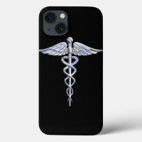Chrome Like Caduceus Medical Symbol