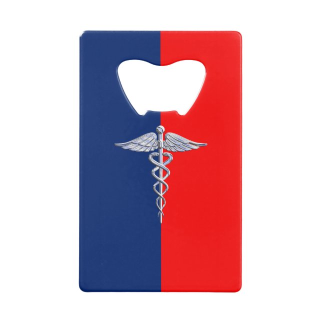 Chrome Like Caduceus Medical Symbol League Decor (Front)