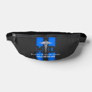 Chrome Like Caduceus Medical Symbol with Text MD Bum Bags