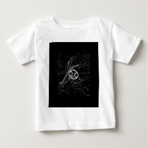 Chrome like Cancer Sign on Hevelius Engraving Baby T-Shirt